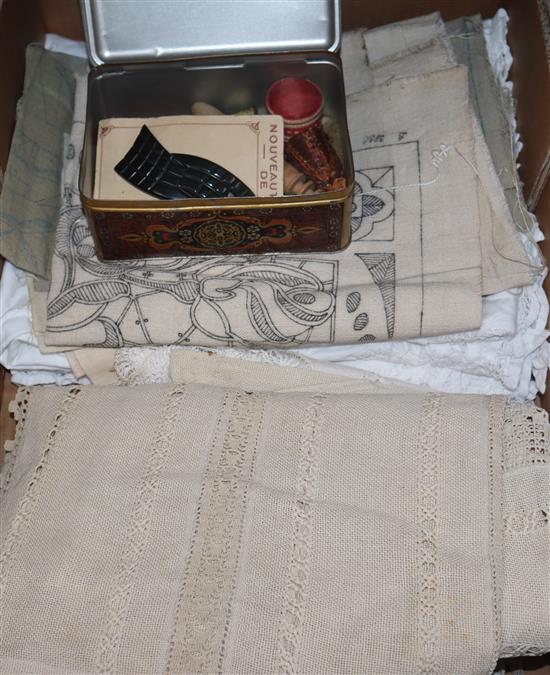 Assorted Victorian and later sewing accessories and textiles